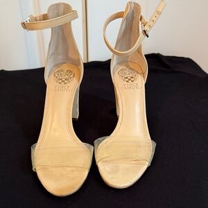 Vince Camuto Beige Ankle Strap Heels
